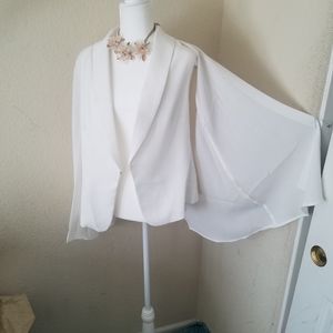 White Vest Cape and v-neck